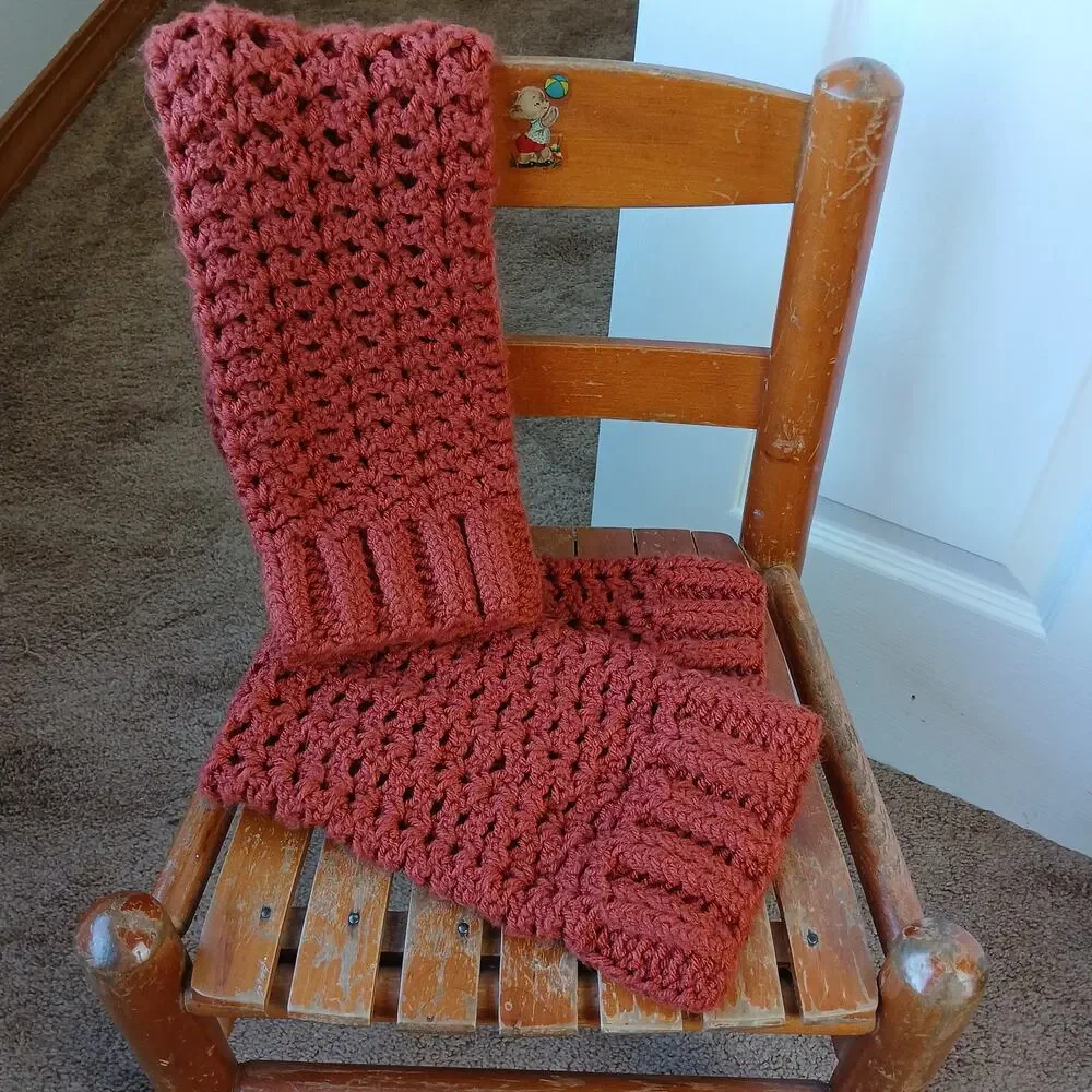 Pumpkin Spice Leg Warmers OSFM crochet warm thick chunky over knee dance premade